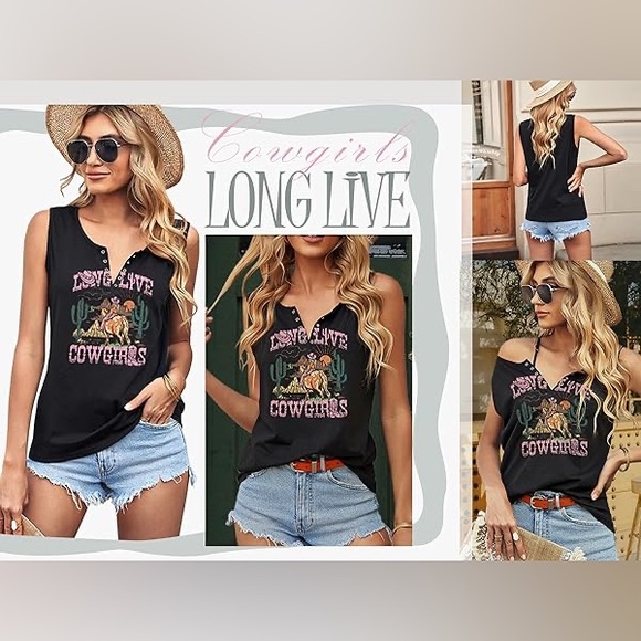 Long Live Cowgirls Graphic Top‎ - NWOT - Picture 2 of 4